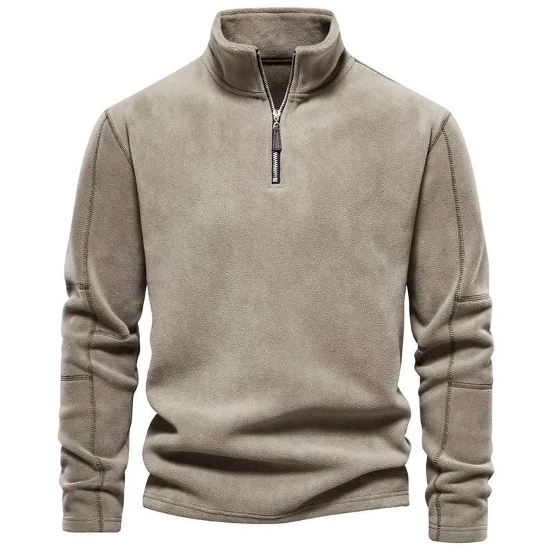 Heren Warme Pullover met Halve Rits