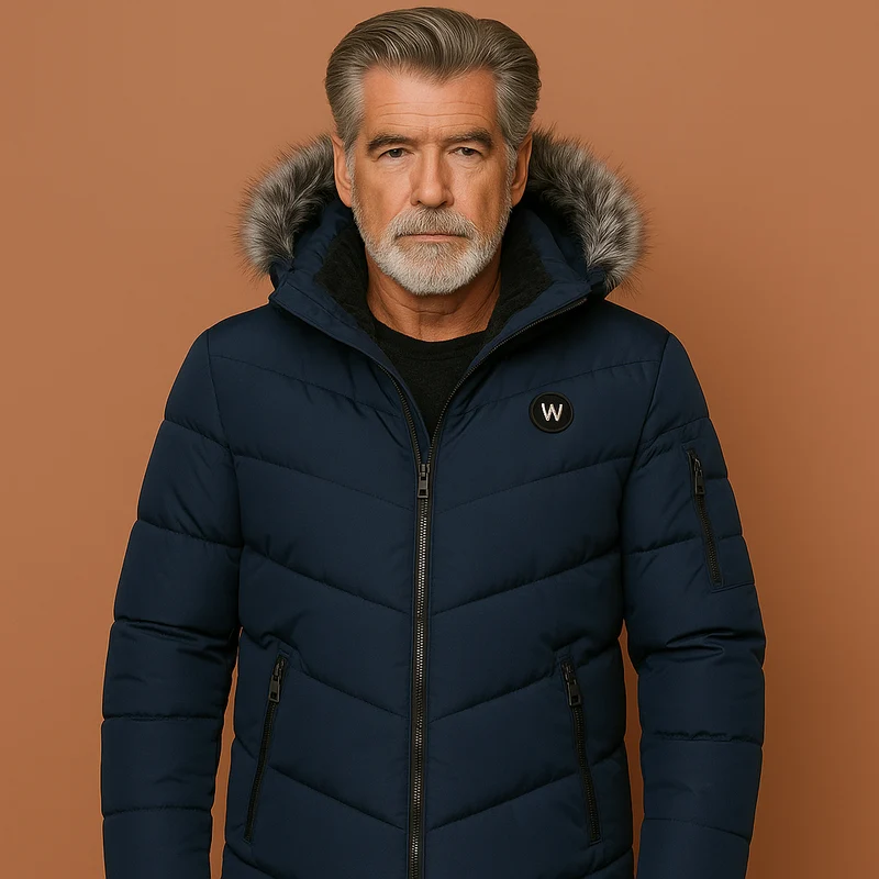 Heren Lange Gevoerde Winterjas met Capuchon