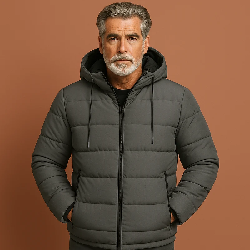 Heren Warme Sherpa Gevoerde Winterjas met Capuchon