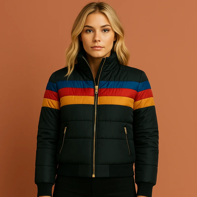 Dames Retro Gewatteerde Winterjas | Warm & Stijlvol