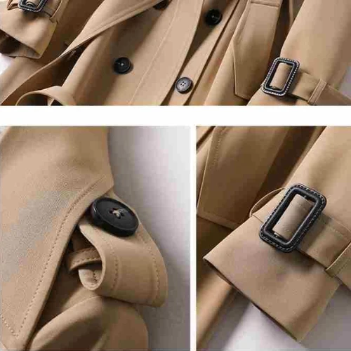 Elegante lange dames jas - Dubbele knopen - Winter