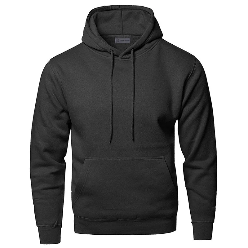 Heren Hoodie met Capuchon en Buikzak in Effen Kleur