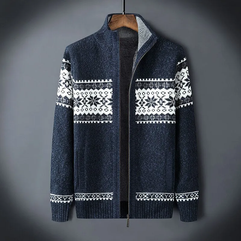 Heren Gebreid Fleece Vest met Rits