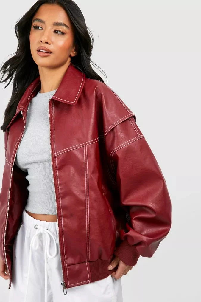 Rode Oversized Jas - Trendy & Comfortabel
