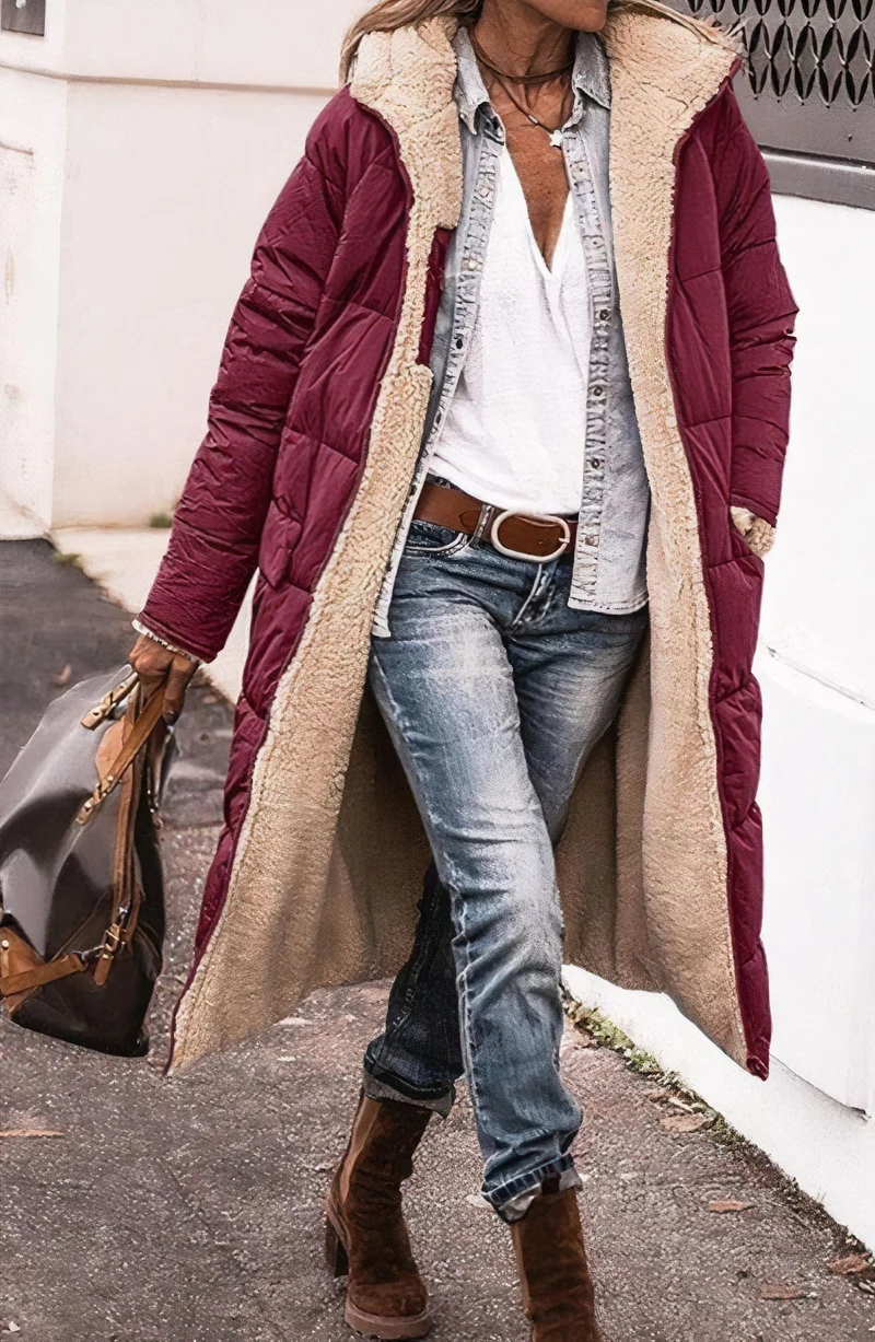 Lange Omkeerbare Fleece Jas - Comfort & Stijl