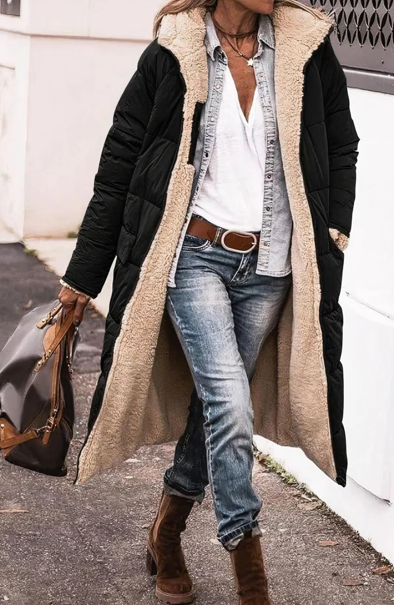 Lange Omkeerbare Fleece Jas - Comfort & Stijl