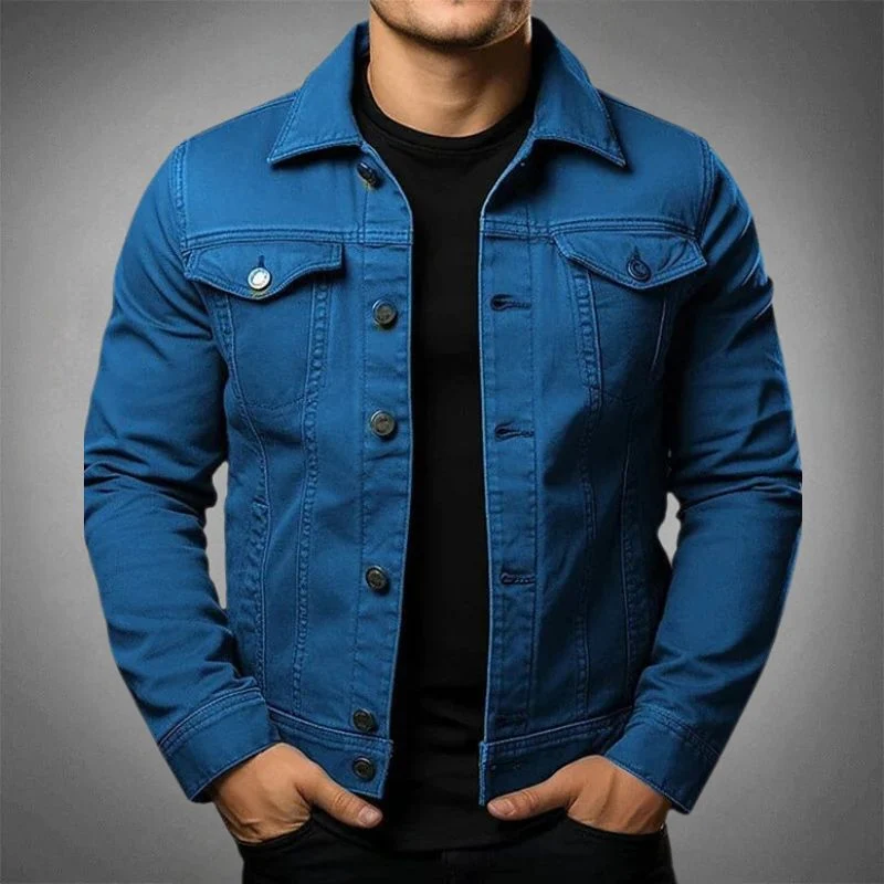 Moderne Heren Denim Jas - Tijdloos Design & Stijl