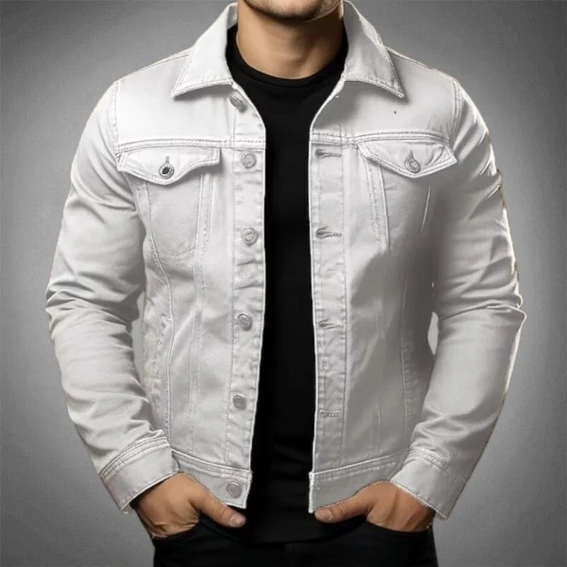 Moderne Heren Denim Jas - Tijdloos Design & Stijl