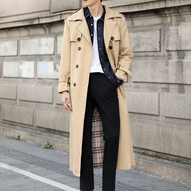 Lange Trenchcoat Heren - Klassiek en Stijlvol | Met Gesp