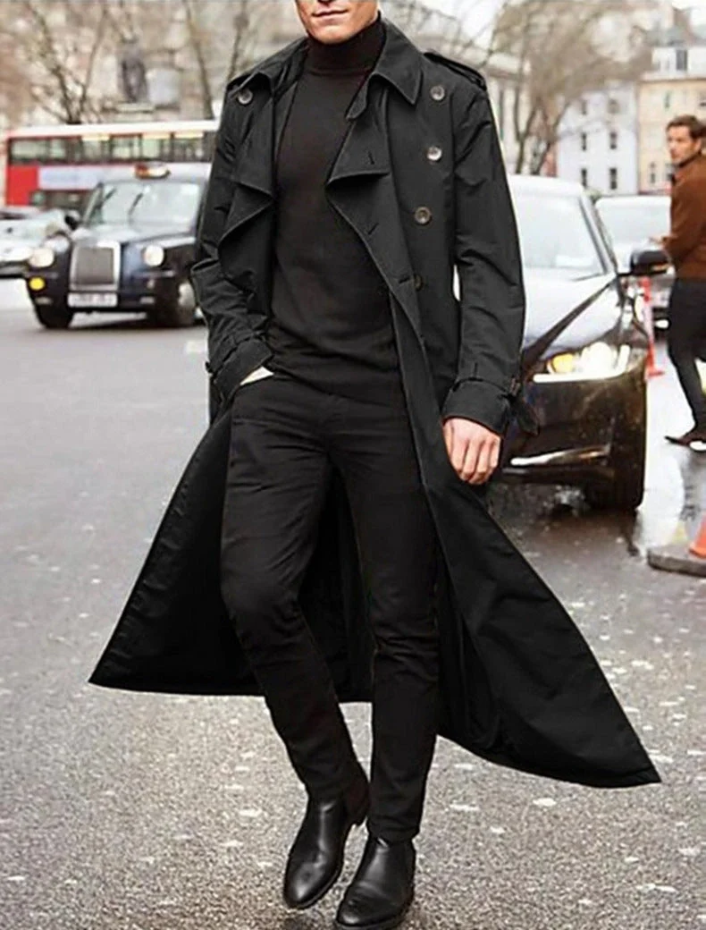 Lange Heren Trenchcoat - Klassiek & Elegant Design