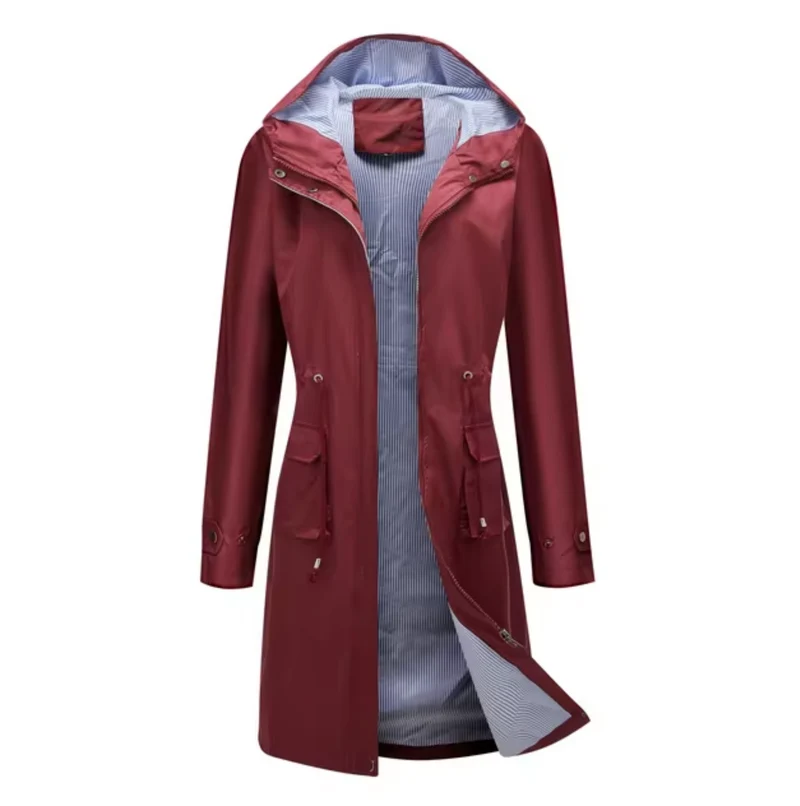 Lange Waterdichte Damesjas | Met Capuchon | Outdoorbescherming