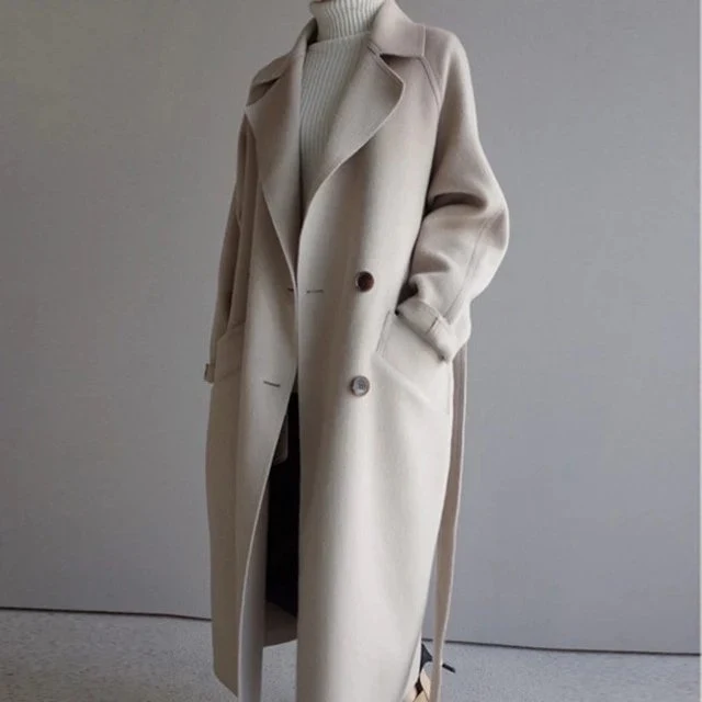Lange Dames Trenchcoat – Tijdloze Elegantie