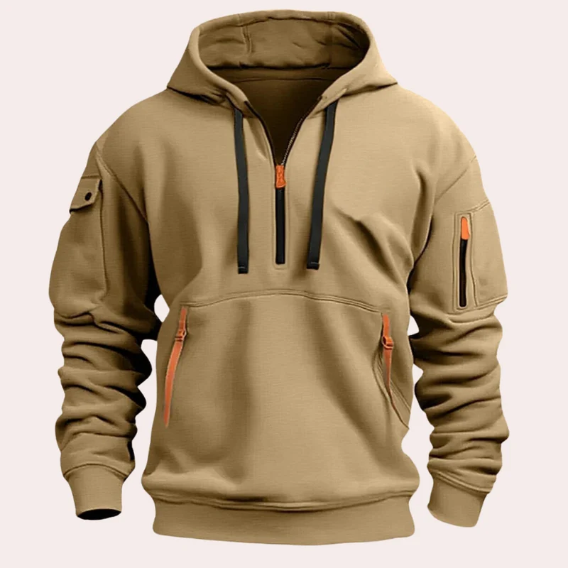 Casual Heren Hoodie Met Half Zip | Stijlvol en Comfortabel