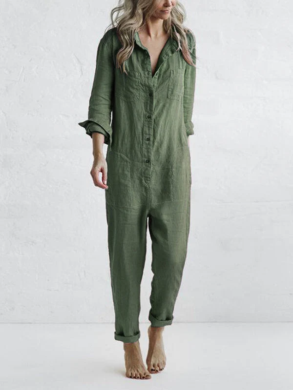 Amandine - Casual Long Sleeve Jumpsuit