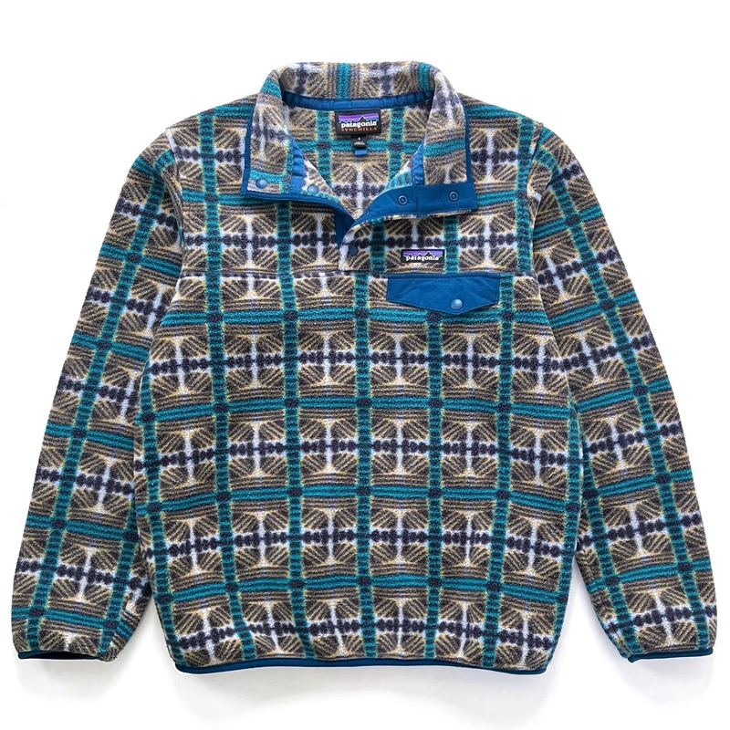 2023 Patagonia Womens Printed Synchilla Snap-T, Snow Beam: Periwinkle (S)