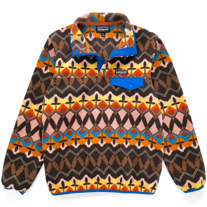 2021 Patagonia Womens Printed Synchilla Snap-T, Companion: Pink (XS)