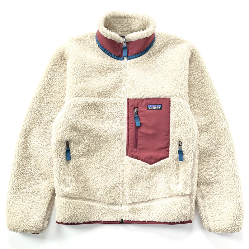 2022 Patagonia Classic Retro-X Fleece Jacket, Natural / Sequoia Red (XS)