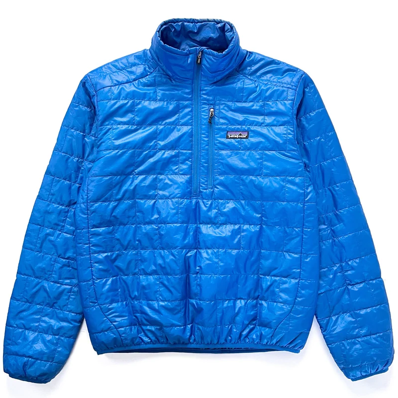 2010 Patagonia Mens Nano Puff Insulated Half-Zip Pullover, Blue (M)