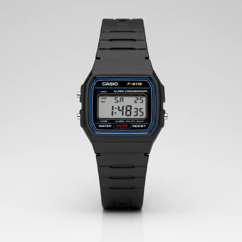 Casio F91W Retro Waterdicht Horloge - Modieus, Eenvoudig, Klein, Vierkant LCD-display, Elektronisch Horloge