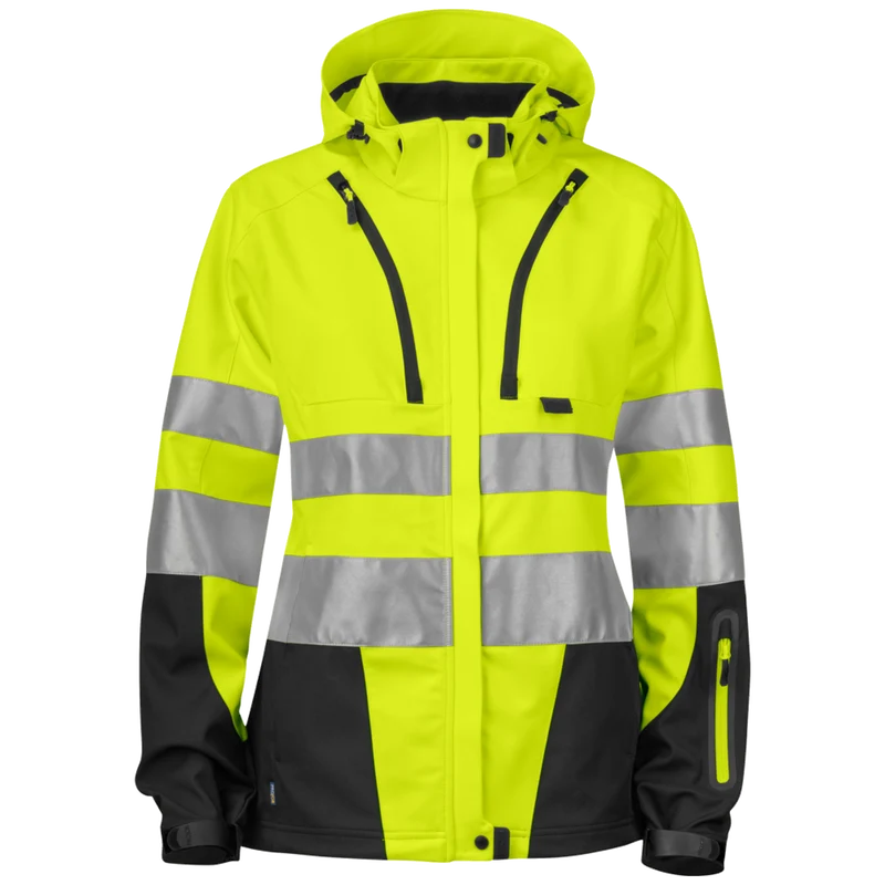 Projob Workwear 6423 Ongevoerde Signalisatie Softshell EN ISO 20471 Klasse 3 Dames 646423